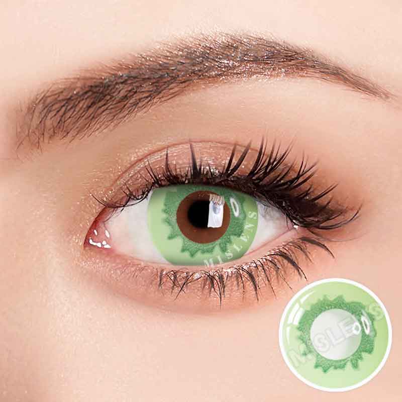 Mislens Ghost Green color contact Lenses for dark brown eyes