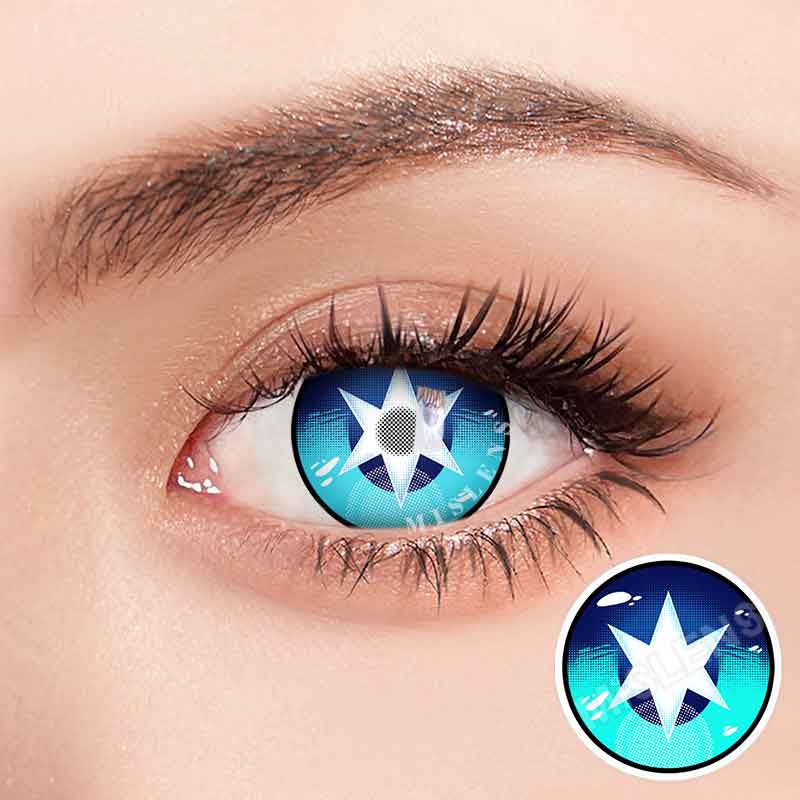 Mislens Hoshino Blue color contact Lenses for dark brown eyes