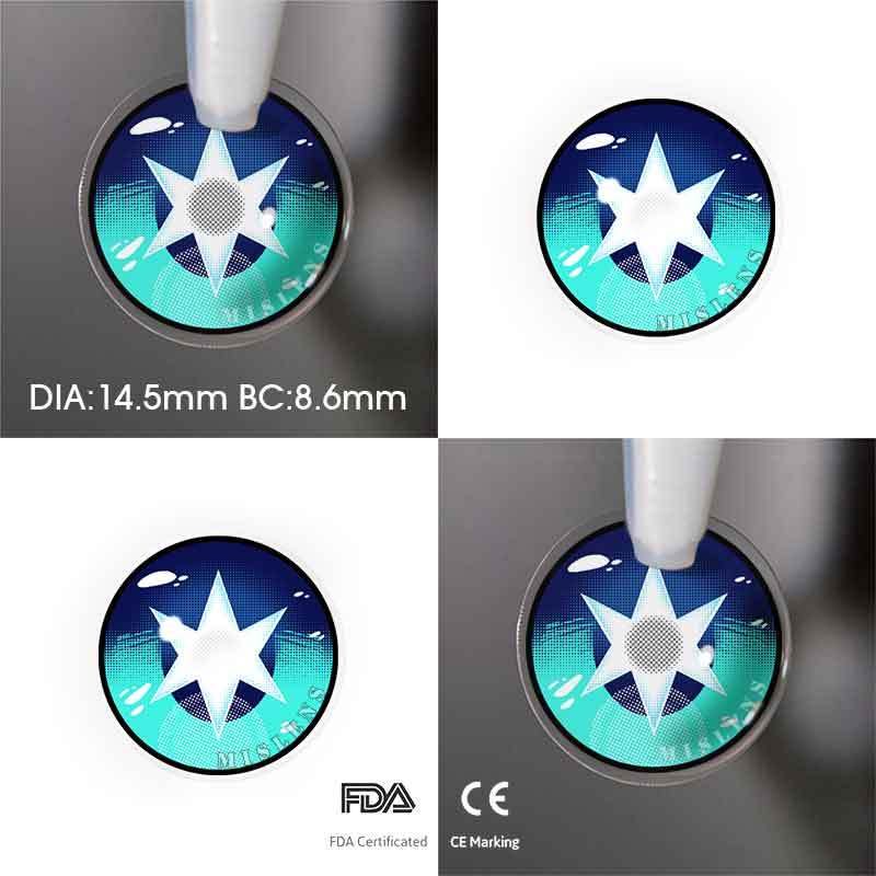 Mislens Hoshino Blue color contact Lenses for dark brown eyes