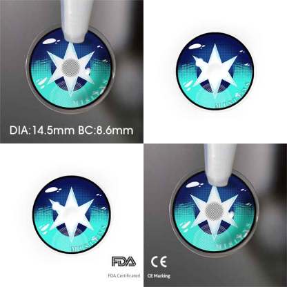 Mislens Hoshino Blue color contact Lenses for dark brown eyes