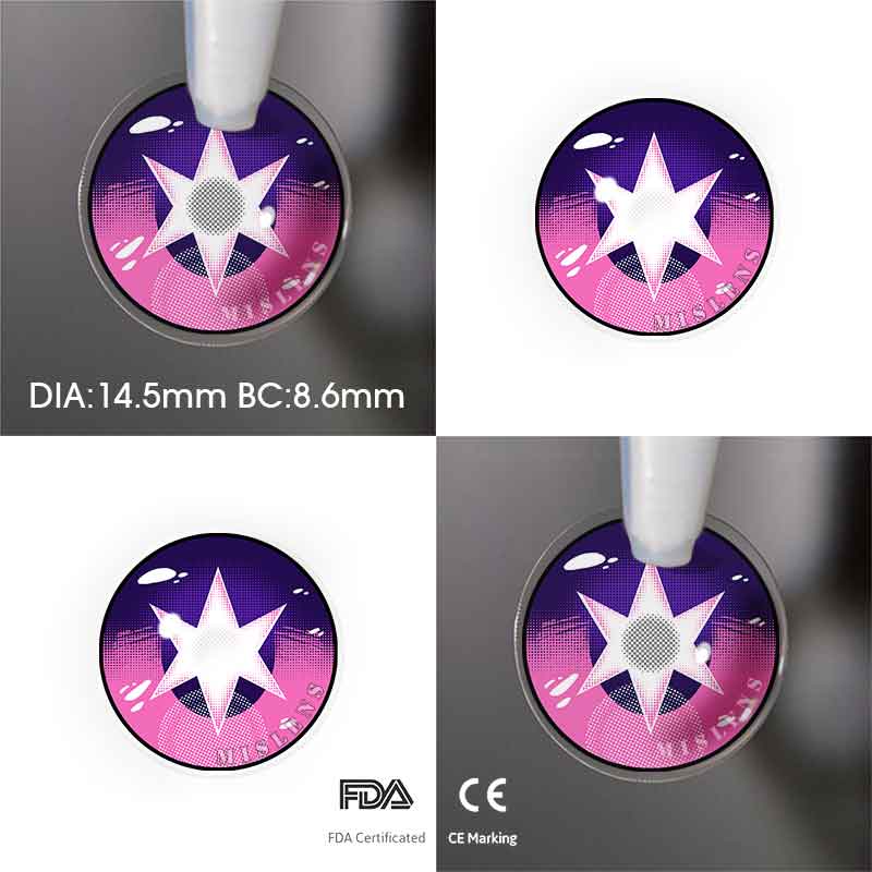 Mislens Hoshino Purple color contact Lenses for dark brown eyes