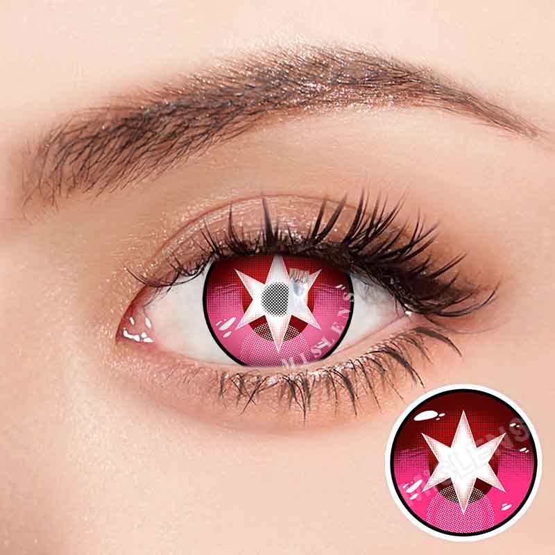 Mislens Hoshino Red color contact Lenses for dark brown eyes
