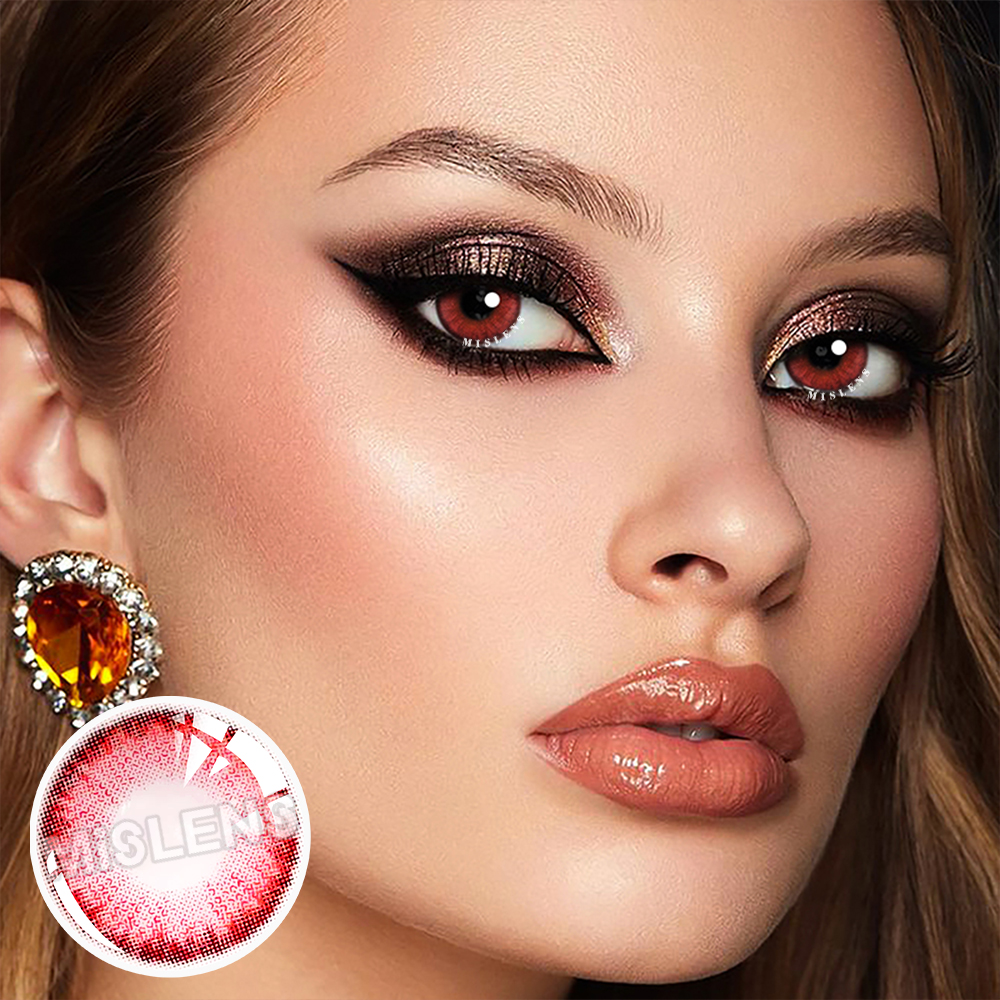 Mislens Vampire Red  color contact Lenses for dark brown eyes