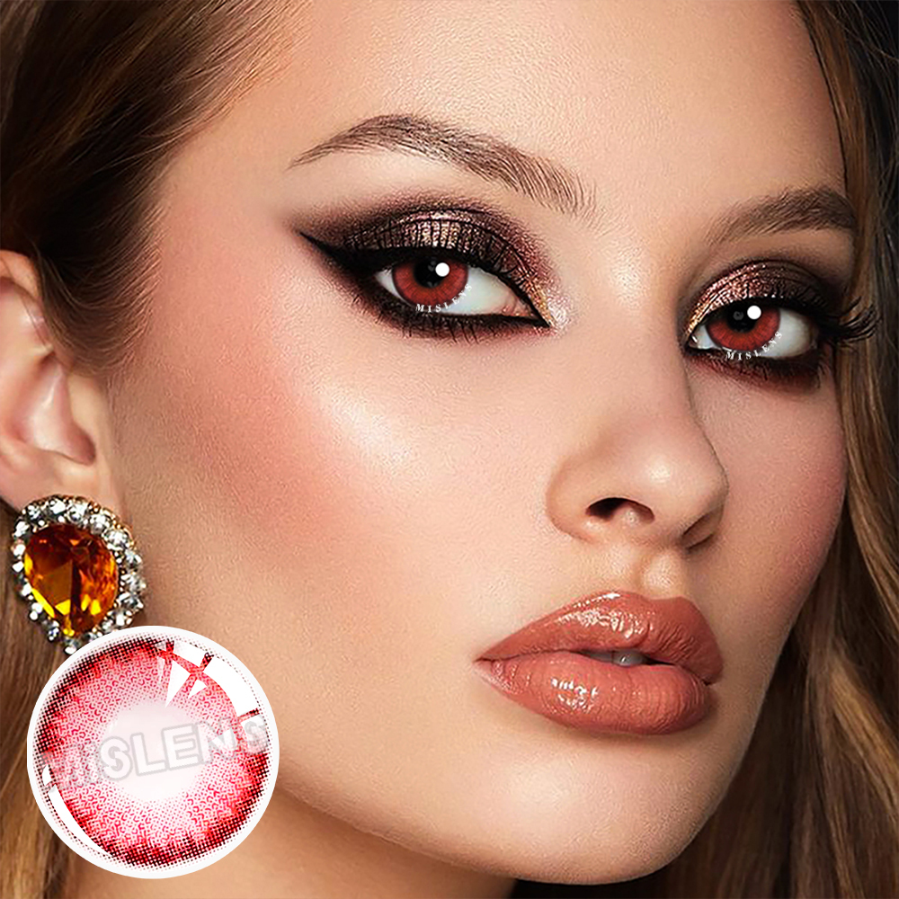 Mislens Vampire Red color contact Lenses for dark brown eyes