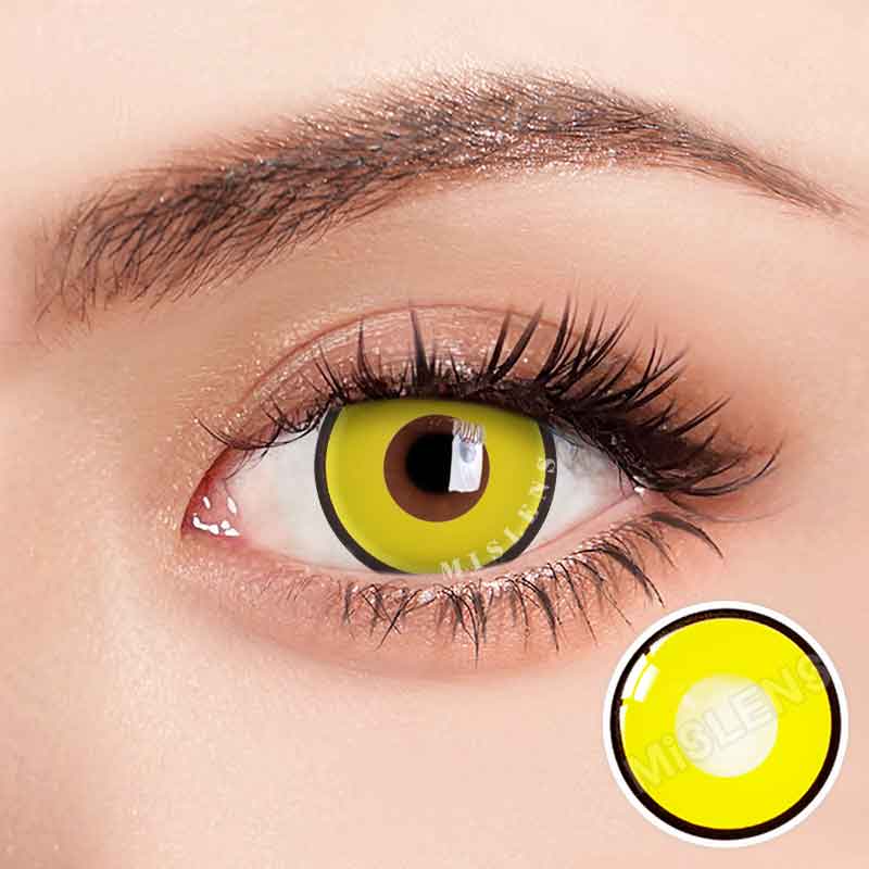 Mislens Yellow Manson color contact Lenses for dark brown eyes