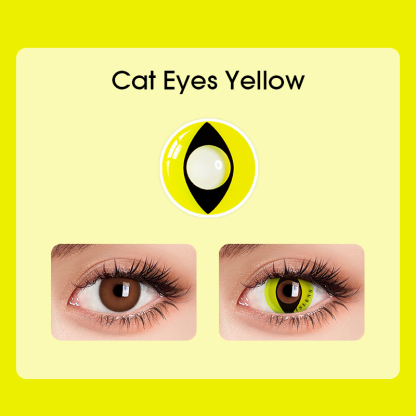 Mislens Yellow Cat Eye color contact Lenses for dark brown eyes