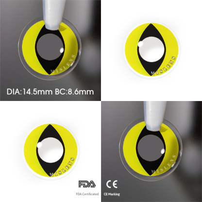 Mislens Yellow Cat Eye color contact Lenses for dark brown eyes