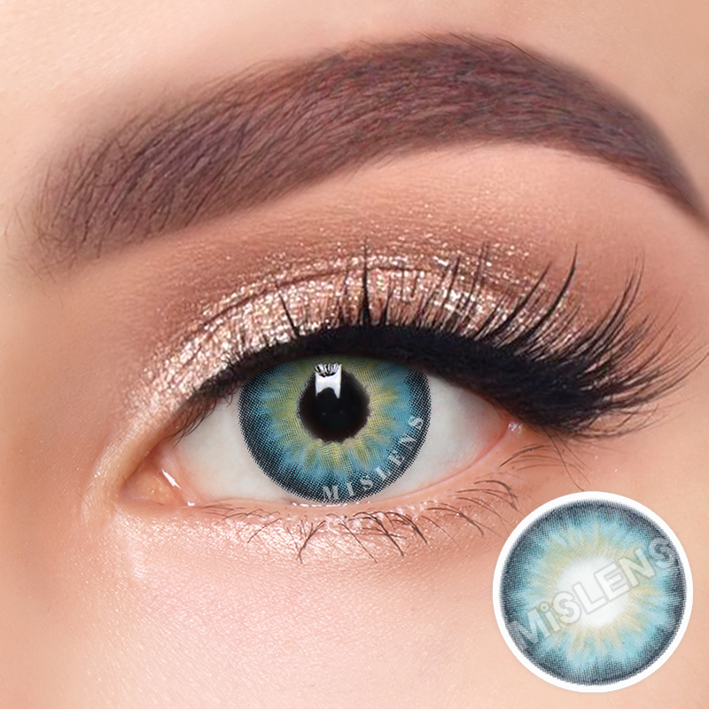 Mislens Kanami Blue color contact Lenses for dark brown eyes