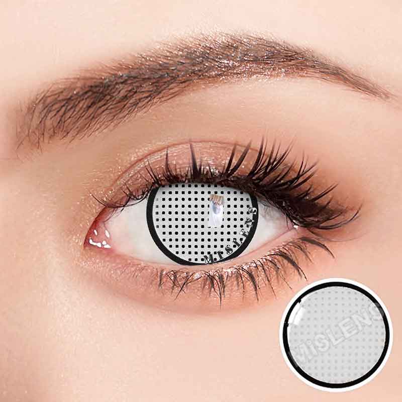 【U.S Warehouse】Mislens White Manson Mesh Cosplay color contact Lenses for dark brown eyes