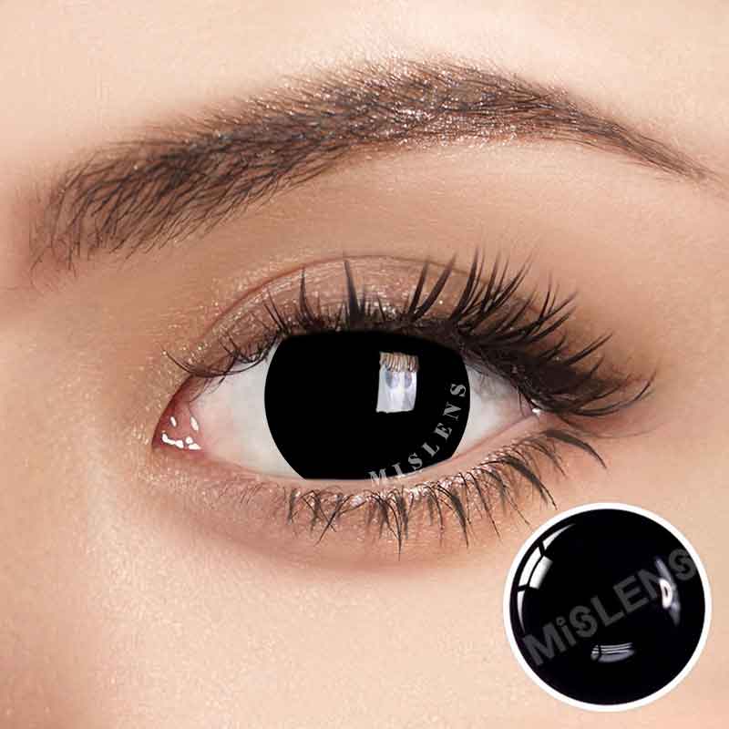 Mislens Mini Sclera Black Out Cosplay color contact Lenses for dark brown eyes