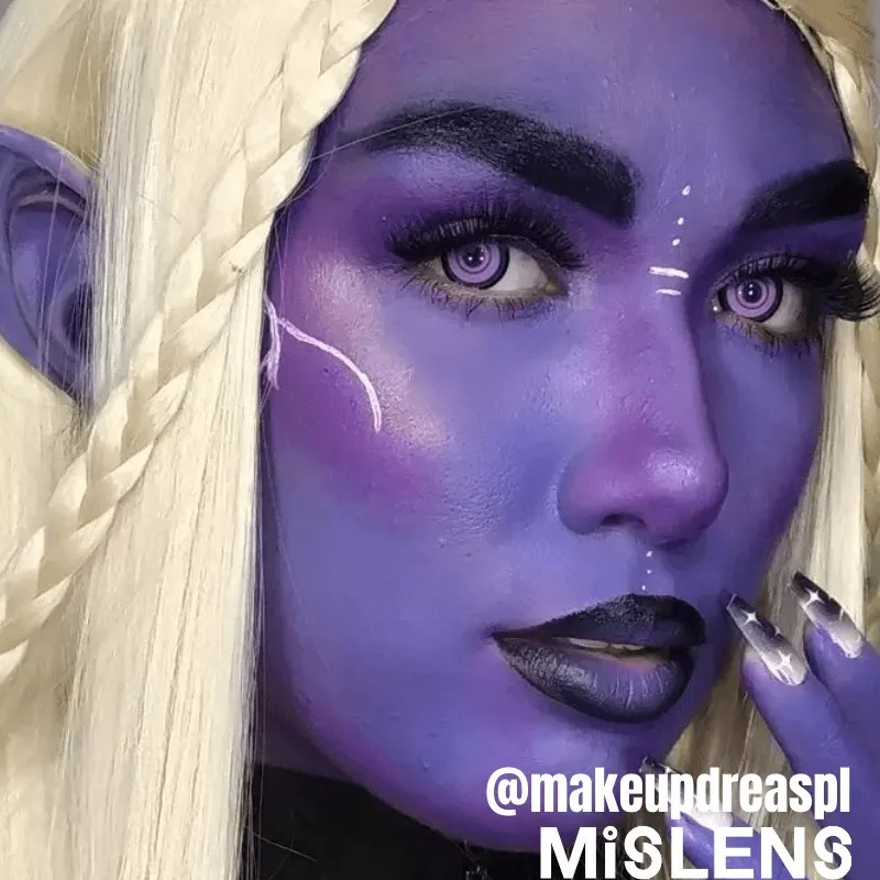 【U.S Warehouse】Mislens Purple Sakuya Crazy color contact Lenses for dark brown eyes