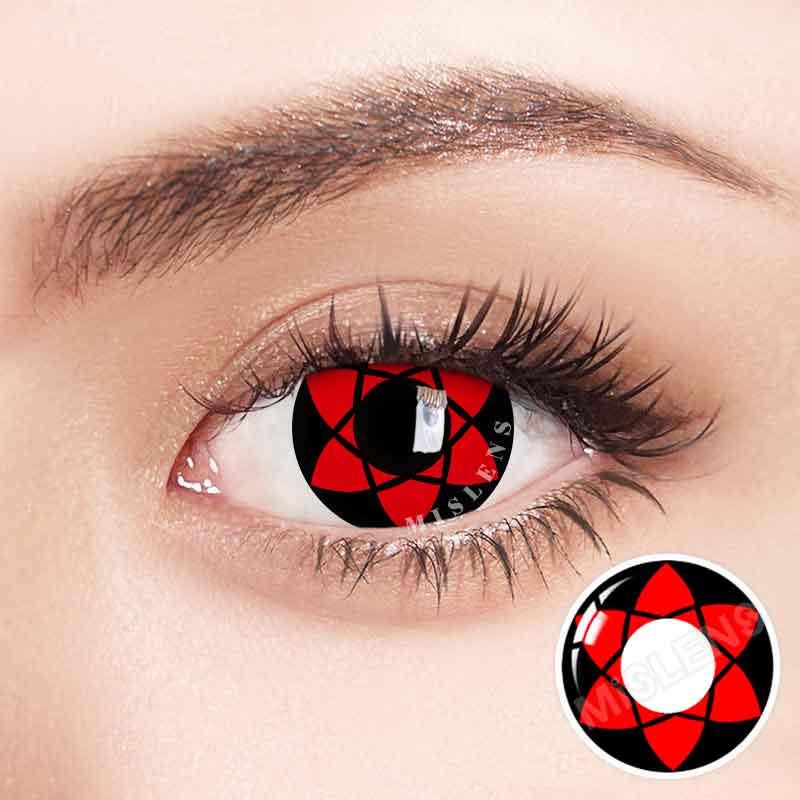 Mislens Naruto Uchiha Sasuke Red Cosplay color contact Lenses for dark brown eyes