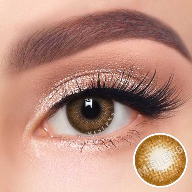 Mislens Smoky Latte Brown color contact Lenses for dark brown eyes