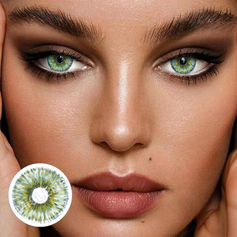 Mislens Rare Iris Green color contact Lenses for dark brown eyes