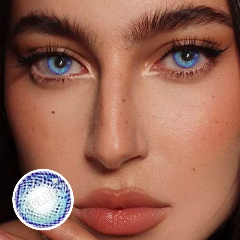 Mislens Girl Tears Blue color contact Lenses for dark brown eyes
