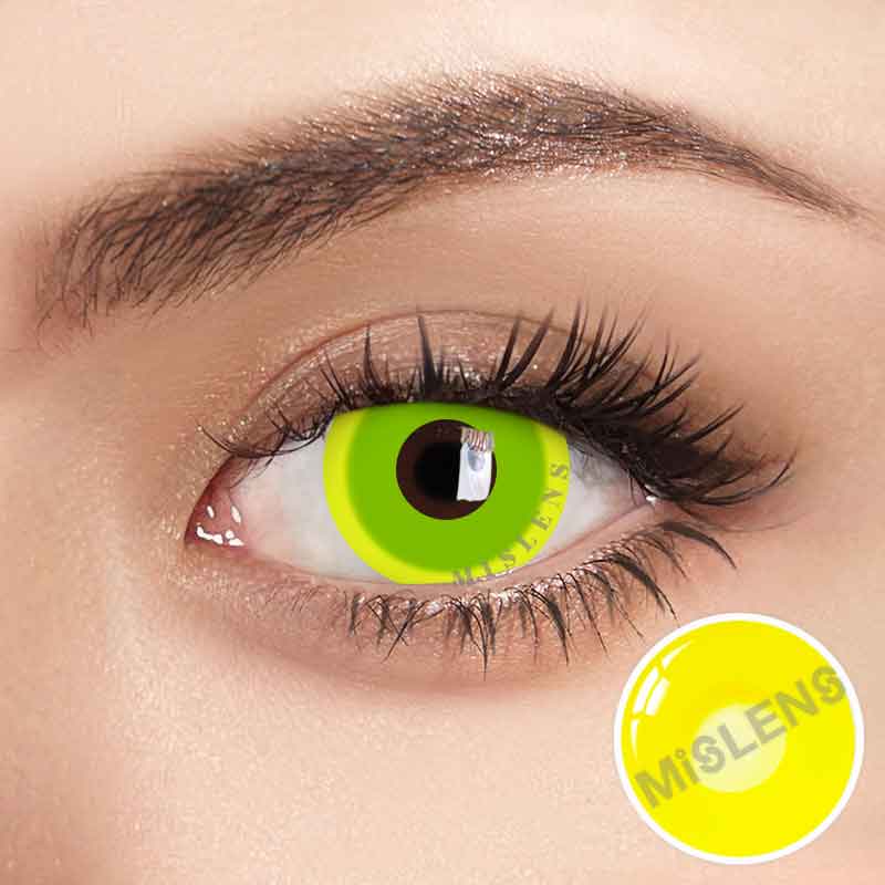 Mislens Circle Yellow Block Cosplay  color contact Lenses for dark brown eyes