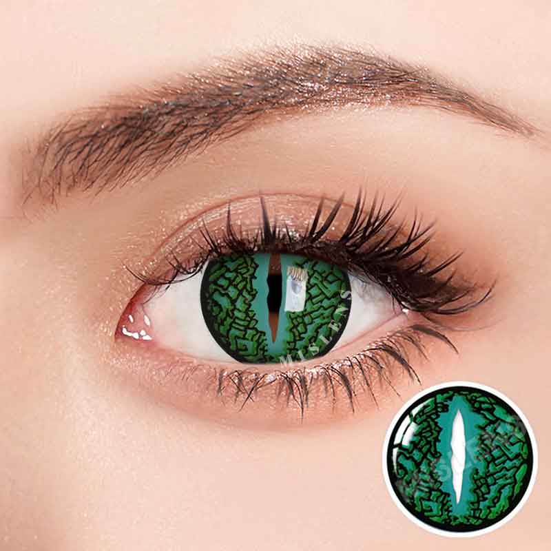 Mislens Lizard Eye Green Cosplay  color contact Lenses for dark brown eyes