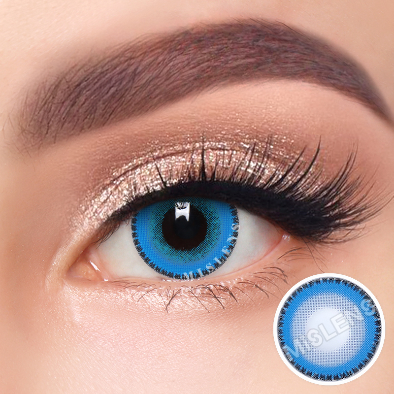 Mislens Yummy Blue  color contact Lenses for dark brown eyes