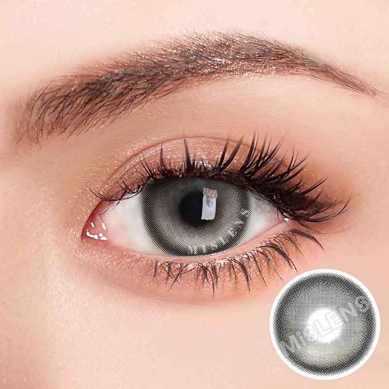 【Clearance】【Prescription】NEW Mislens K4 Gray color contact Lenses for dark brown eyes