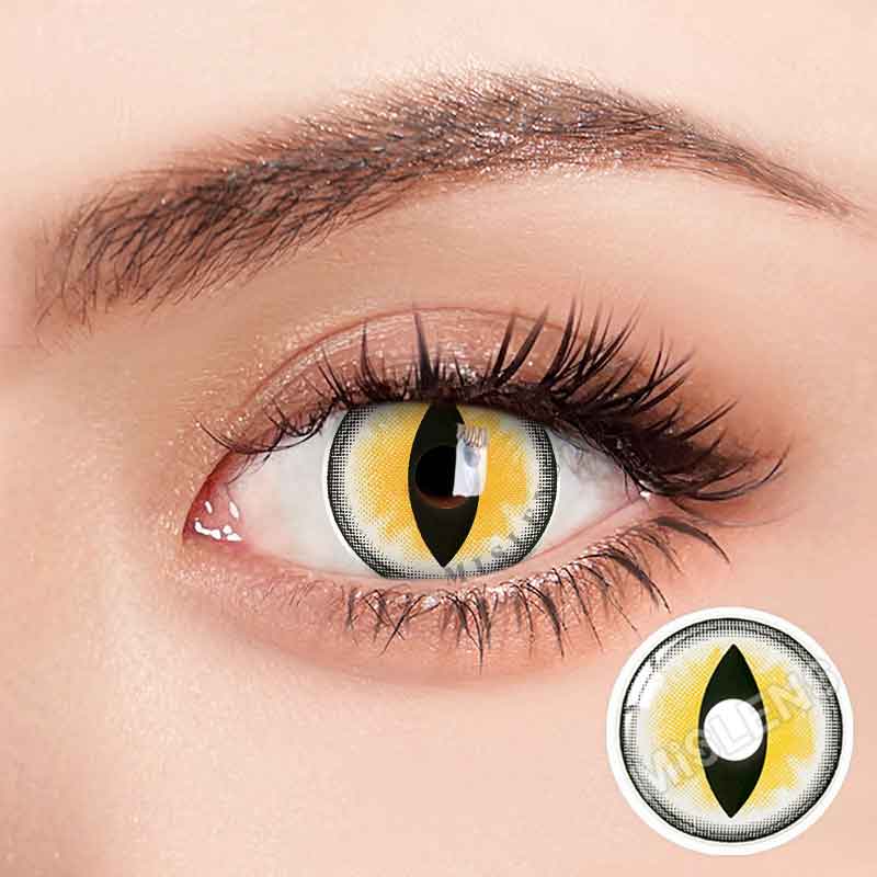 【U.S Warehouse】Mislens Sexy Cat Eye Yellow Crazy -mislens