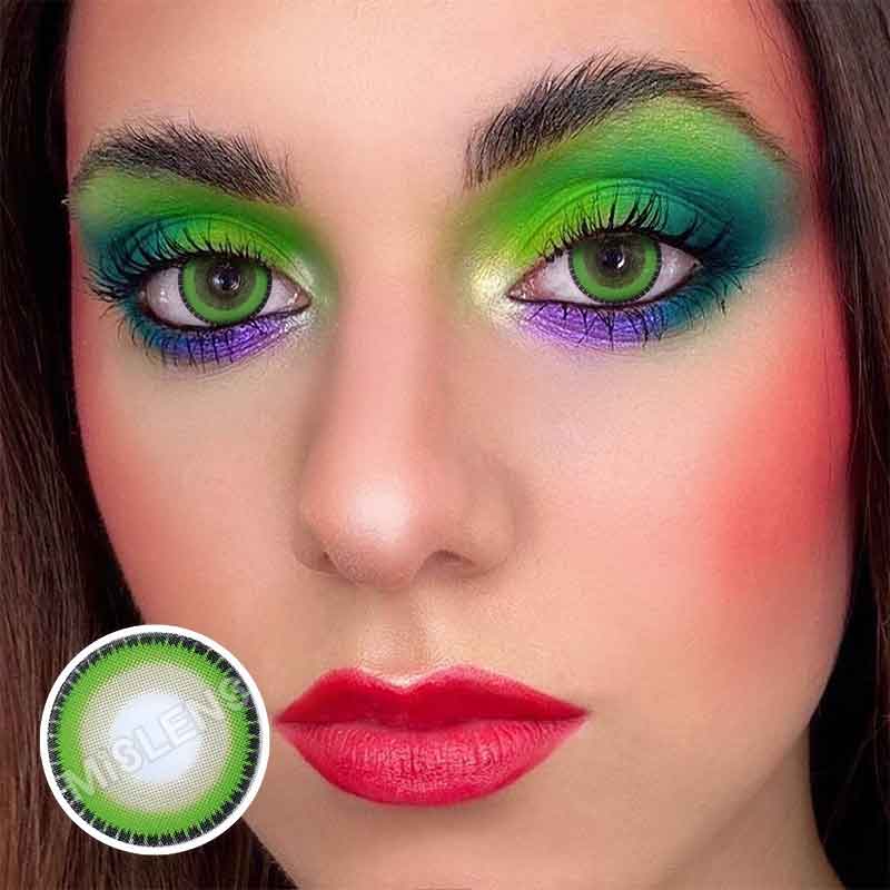 Mislens Yummy Green color contact Lenses for dark brown eyes