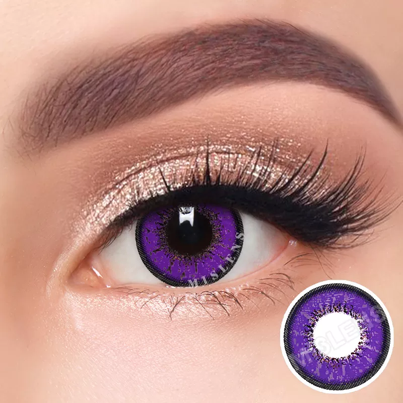 【U.S Warehouse】Mislens Love Words Purple color contact Lenses for dark brown eyes