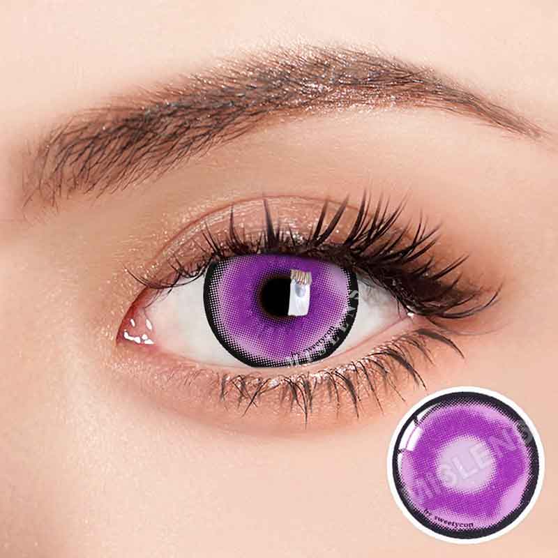 Mislens Platonic Violet Purple color contact Lenses for dark brown eyes