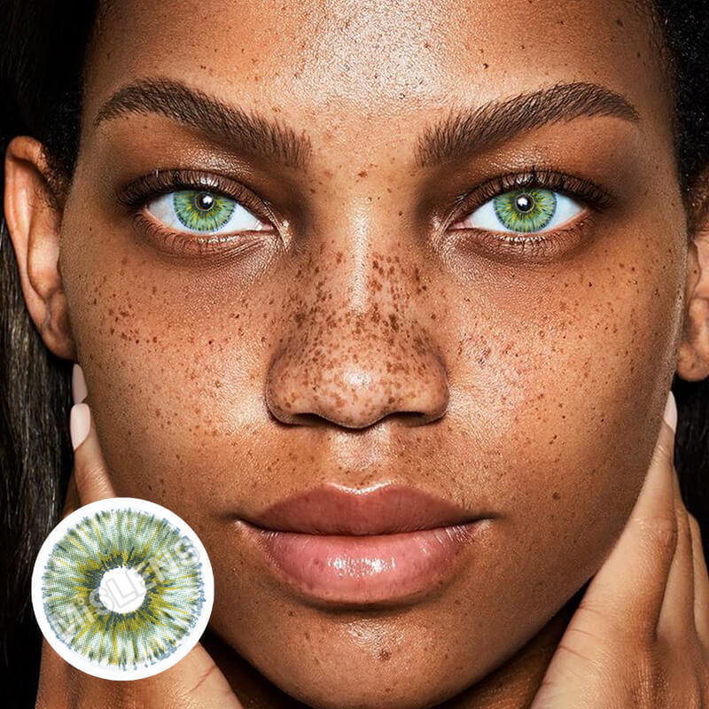 Mislens Rare Iris Green color contact Lenses for dark brown eyes
