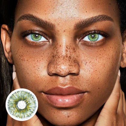 Mislens Rare Iris Green color contact Lenses for dark brown eyes