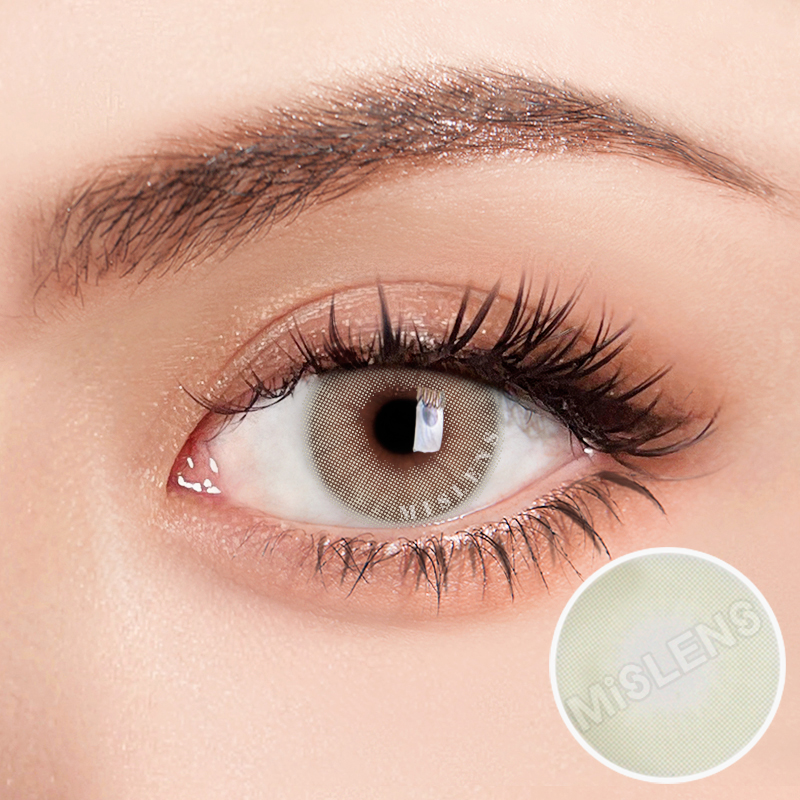 Mislens Hidrocor Cristal Grey color contact Lenses for dark brown eyes
