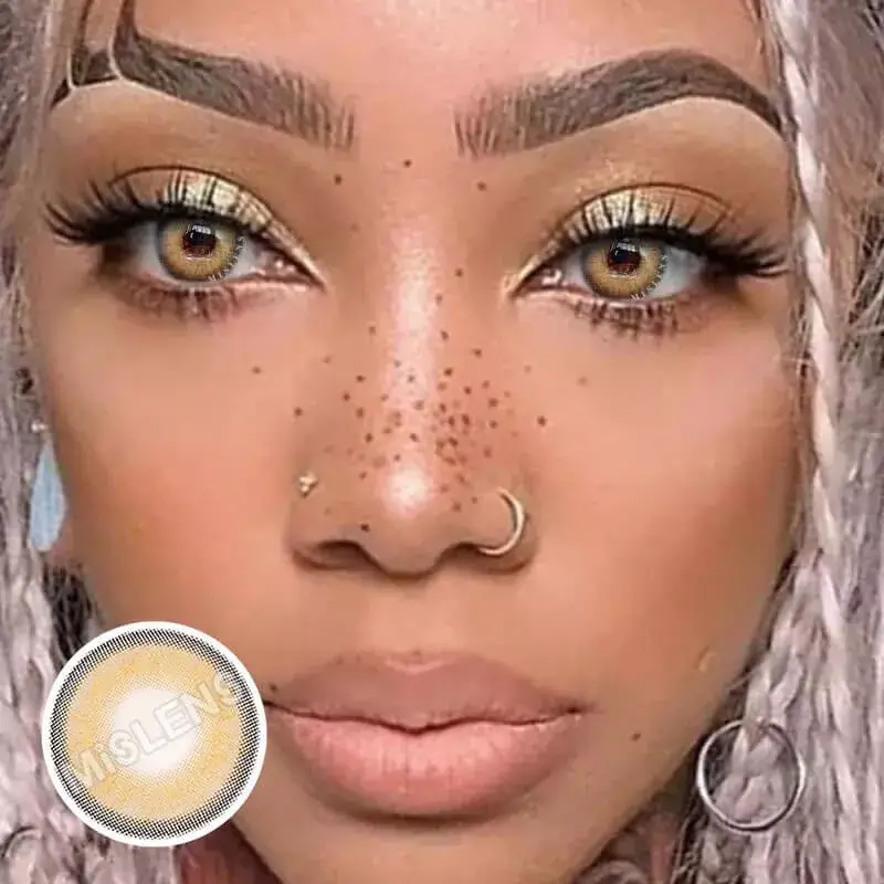 【U.S Warehouse】Mislens Himalaya Brown color contact Lenses for dark brown eyes