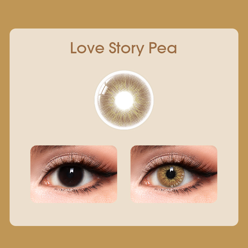 Mislens Love Story Pea Brown color contact Lenses for dark brown eyes