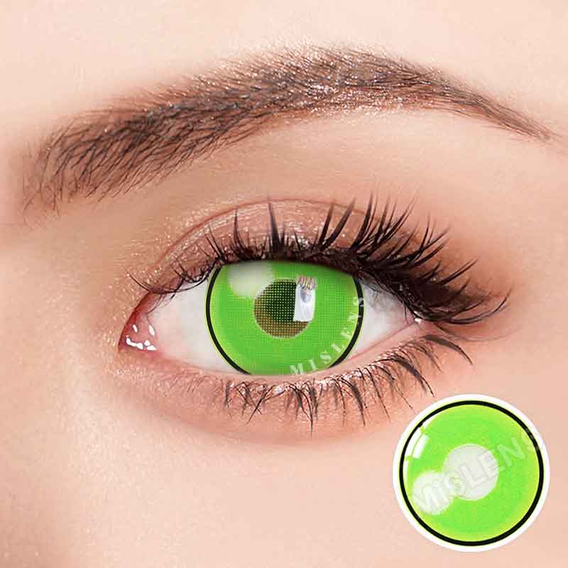 Mislens Cloud Rim Green Crazy  color contact Lenses for dark brown eyes