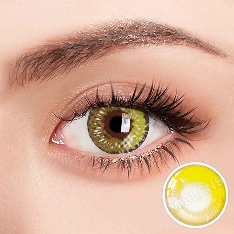 Mislens Anime Yellow Cosplay color contact Lenses for dark brown eyes