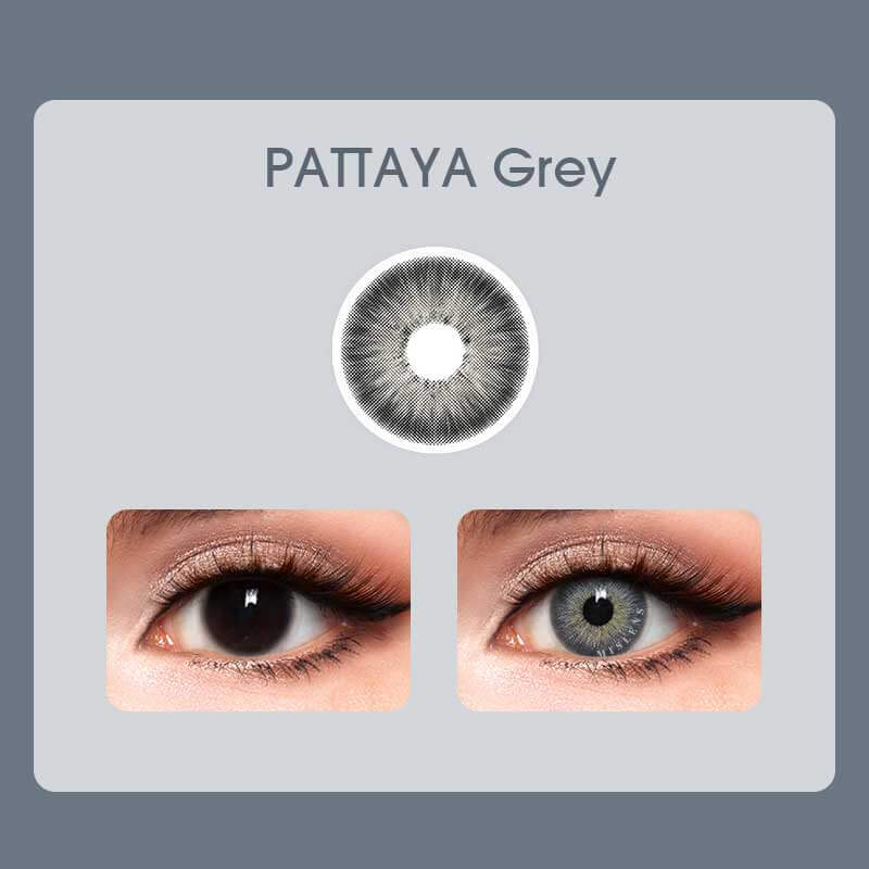 Mislens Pattaya Grey color contact Lenses for dark brown eyes