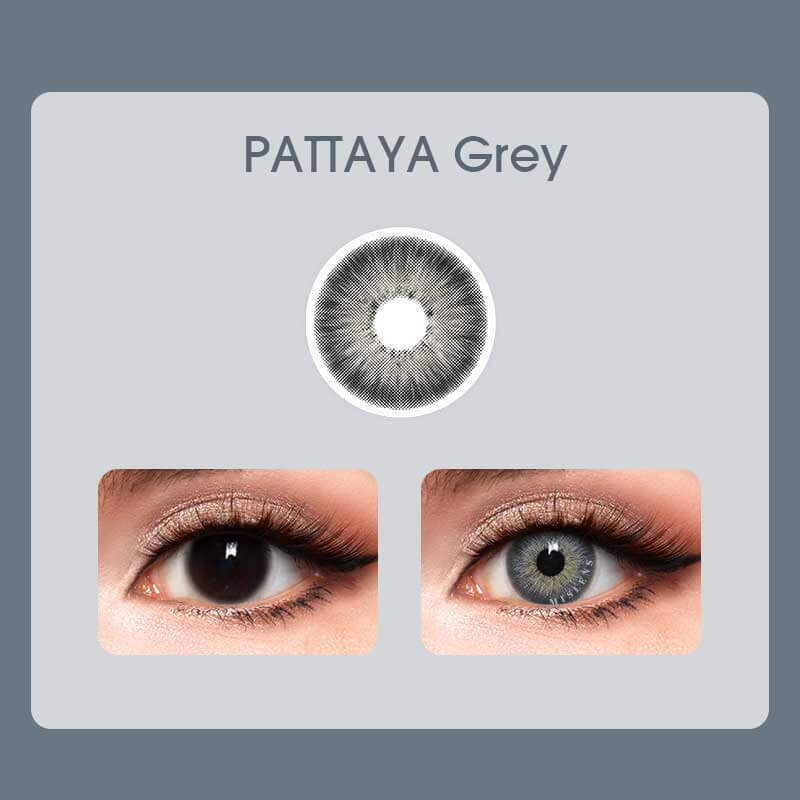 Mislens Pattaya Grey color contact Lenses for dark brown eyes