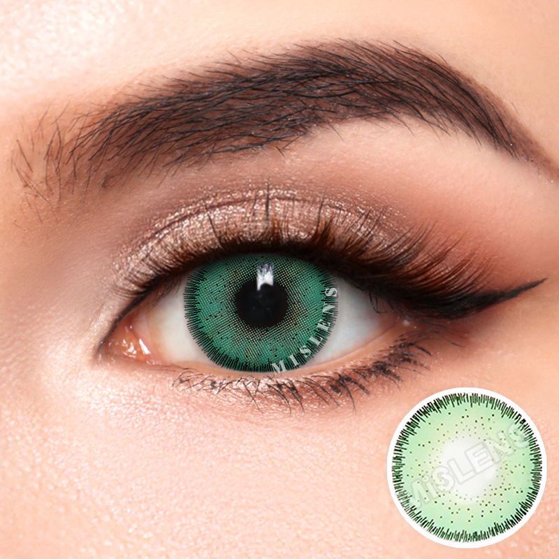 Mislens Magic Green color contact Lenses for dark brown eyes