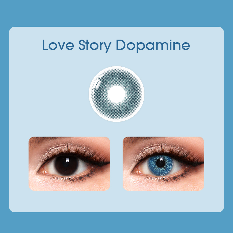 Love Story Aqua Blue Dopamine Colored Contact Lenses,,non prescription  colored contacts,colored eye contacts