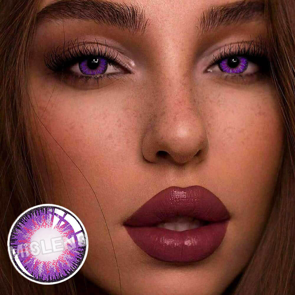 Mislens Vika Tricolor Purple color contact Lenses for dark brown eyes