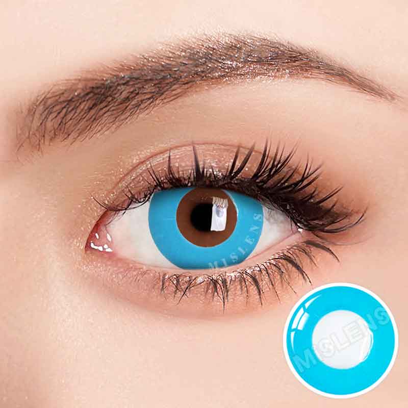 Mislens Blue Green Circle Block Cosplay color contact Lenses for dark brown eyes