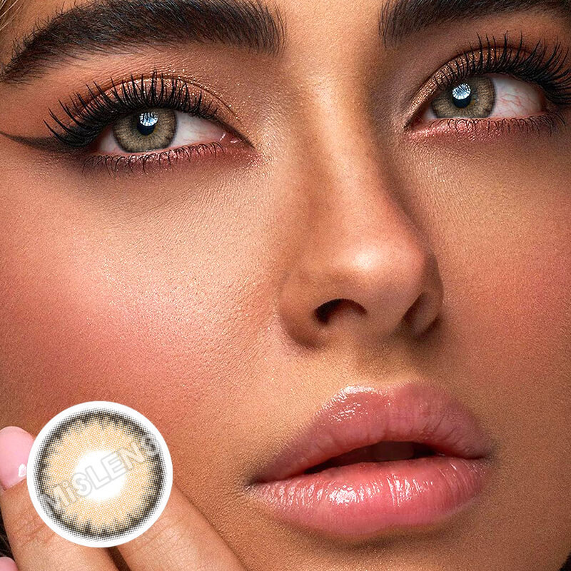 Mislens Fresh Morning Waking Citrus color contact Lenses for dark brown eyes