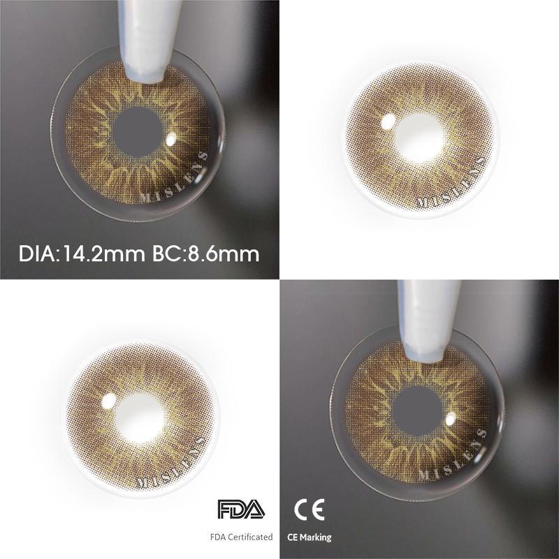 Mislens Love Story Pea Brown color contact Lenses for dark brown eyes