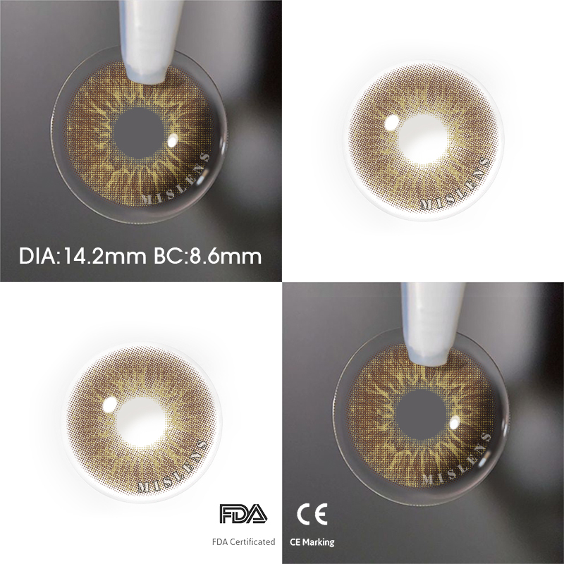 Mislens Love Story Pea Brown color contact Lenses for dark brown eyes