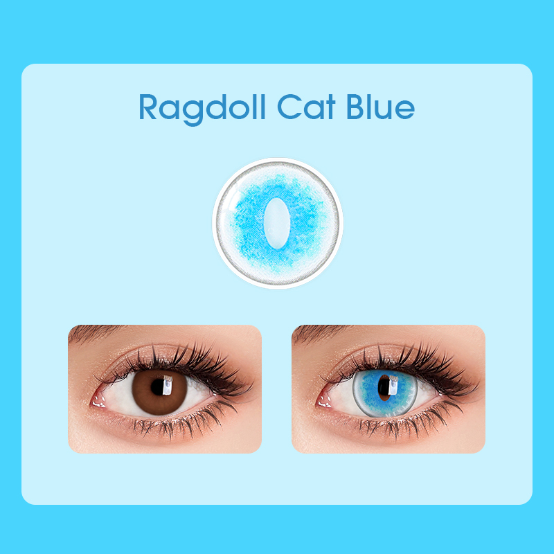 【U.S Warehouse】Mislens Ragdoll Cat Blue Cosplay  color contact Lenses for dark brown eyes