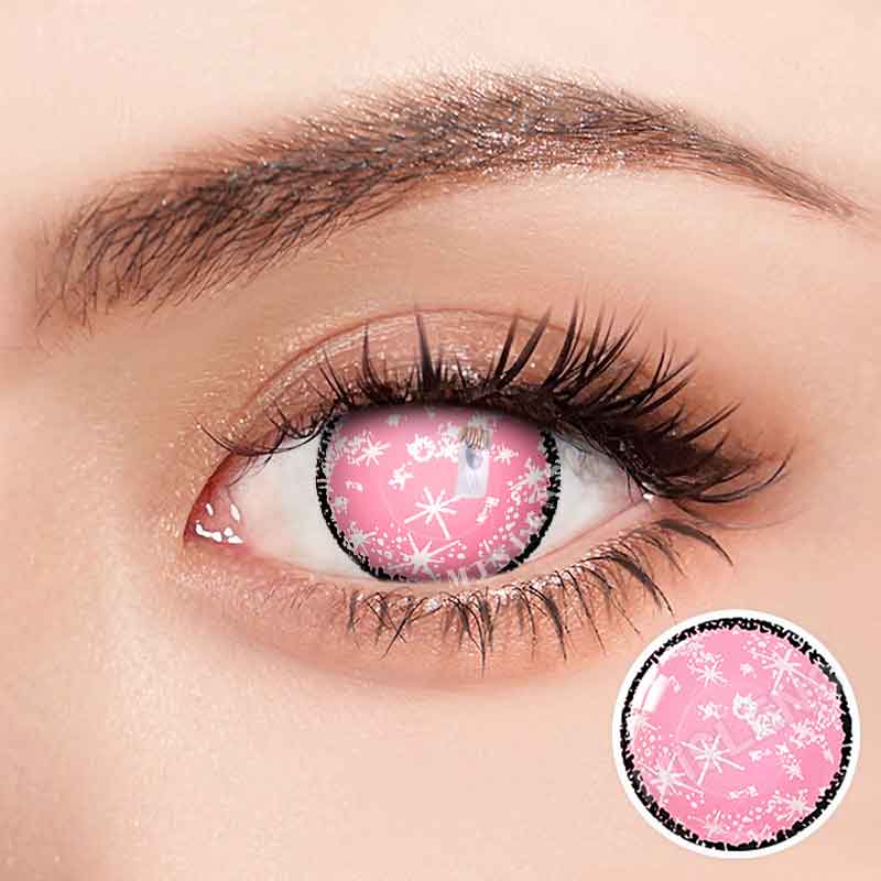 Mislens Coral Pink Crazy  color contact Lenses for dark brown eyes