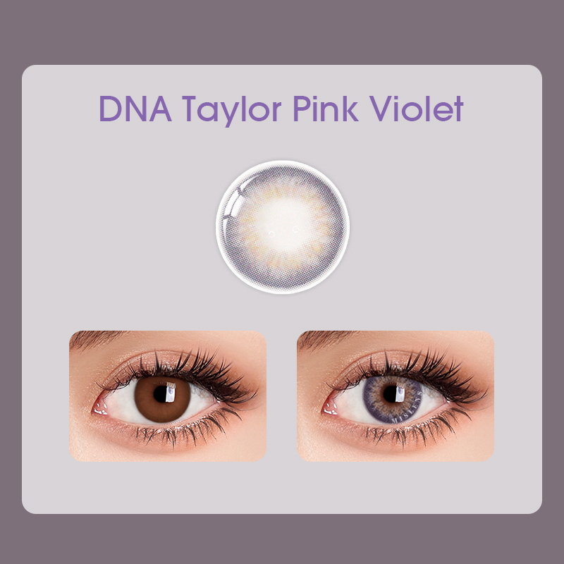 【U.S Warehouse】Mislens DNA Taylor Pink Violet  color contact Lenses for dark brown eyes