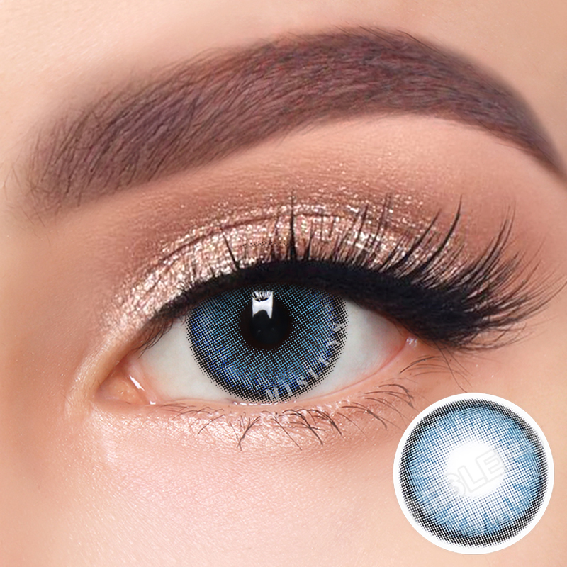 【Prescription】Mislens Mirage Blue color contact Lenses for dark brown eyes