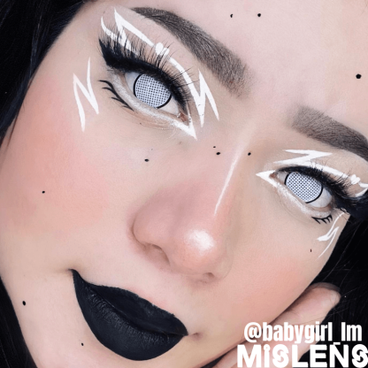【U.S Warehouse】Mislens White Manson Mesh Cosplay color contact Lenses for dark brown eyes