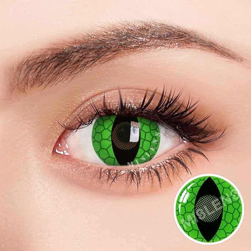 Mislens Snake Eyes Green Cosplay color contact Lenses for dark brown eyes