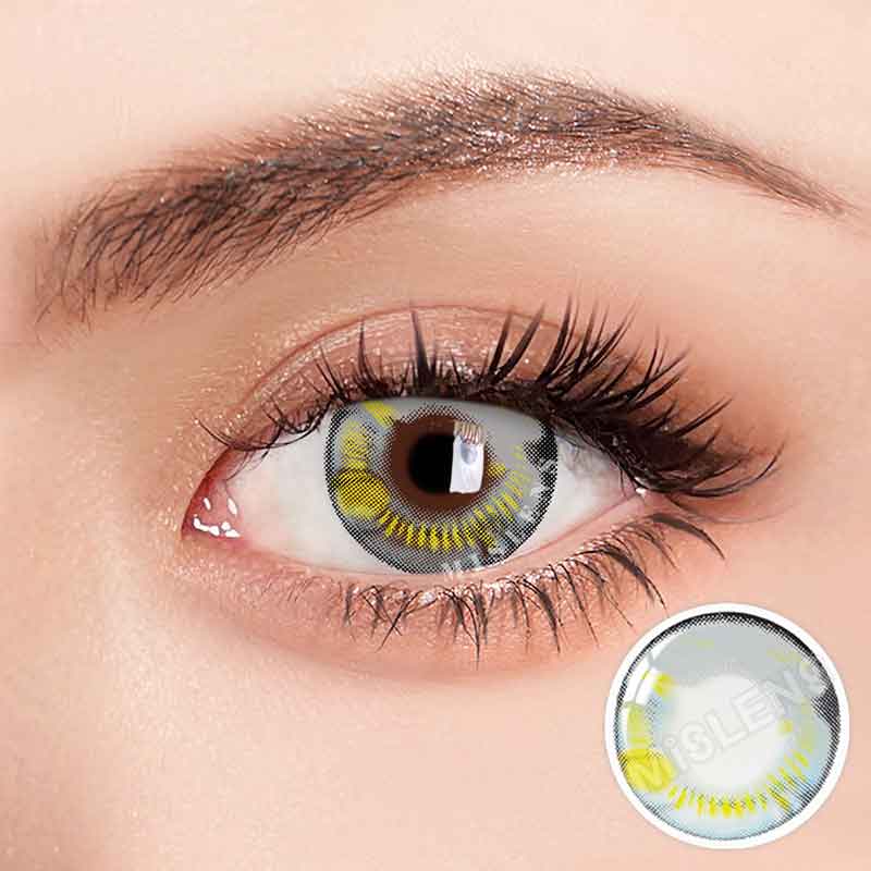 Mislens Anime Gray Crazy  color contact Lenses for dark brown eyes